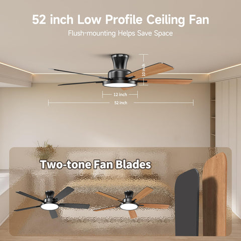 TALOYA flush-mount hugger design saves ceiling height elegantly.