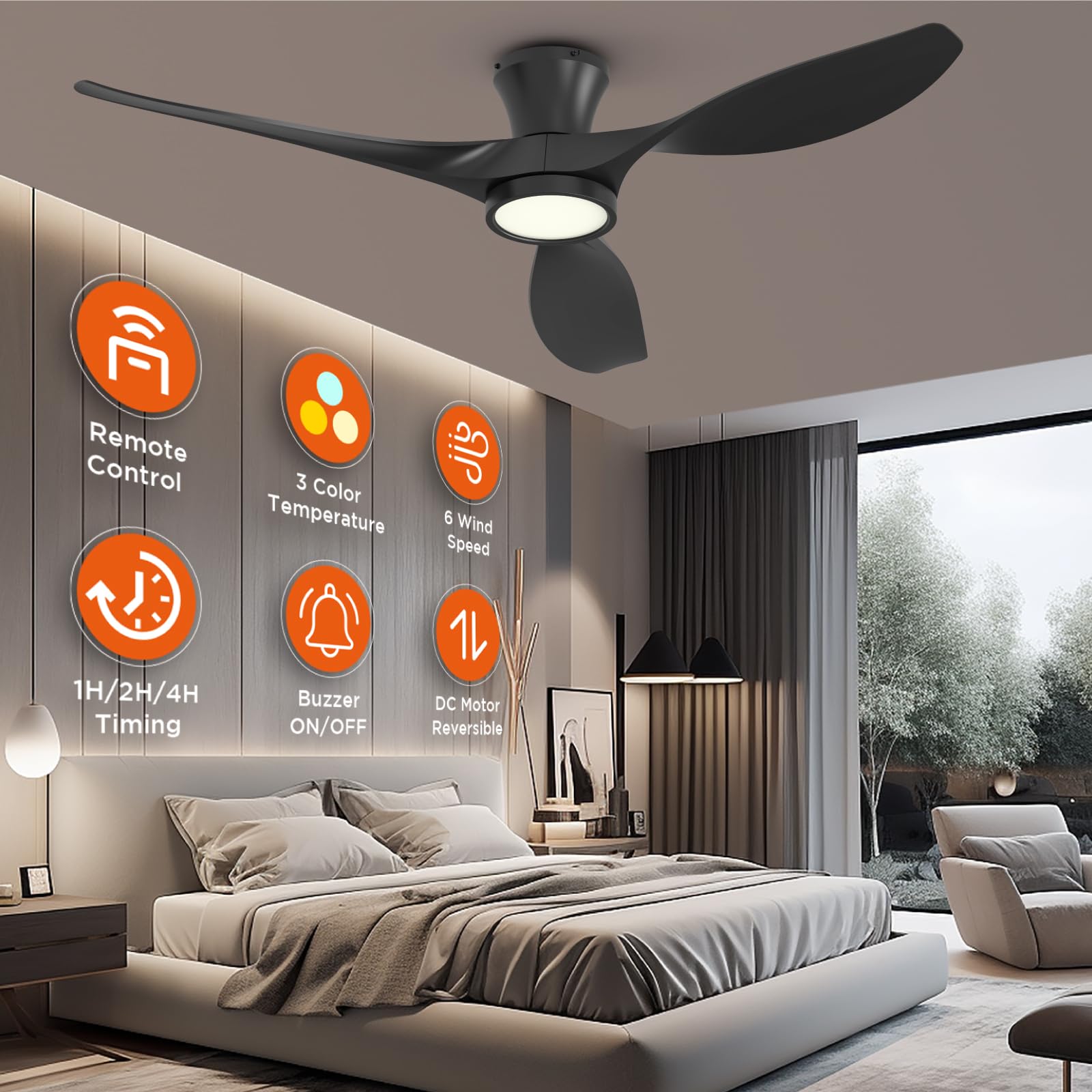 TALOYA LED light with 3 color temps for versatile ambiance.