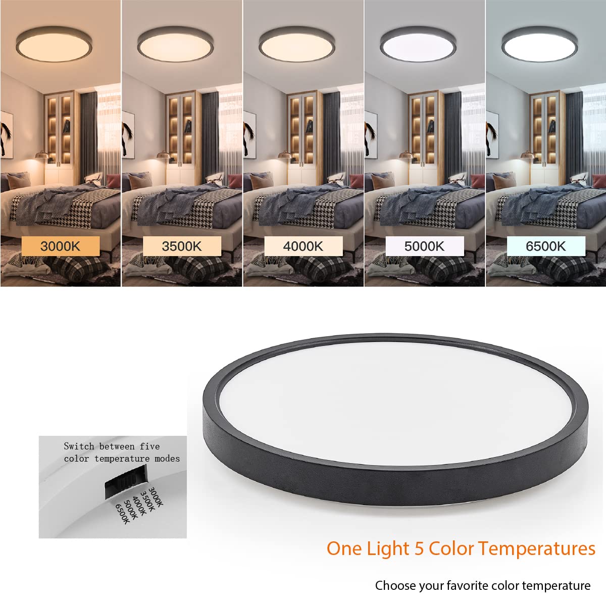 TALOYA ceiling-mount LED light installed flush for utility spaces and hallways.