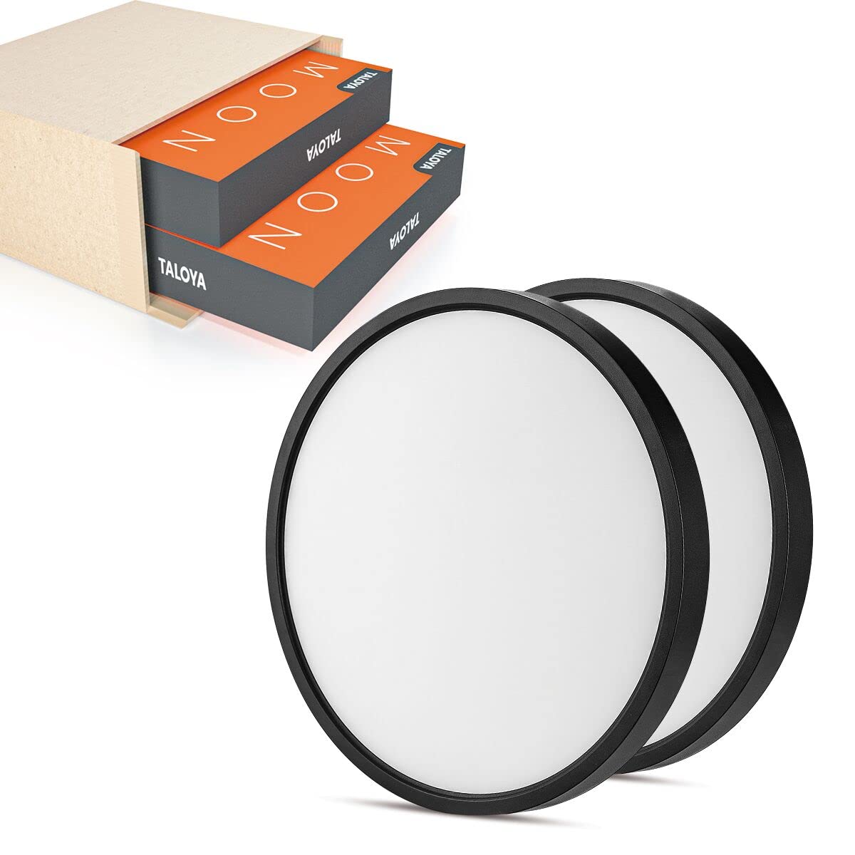 TALOYA surface-mount LED ceiling light front view, ideal for kitchens and bedrooms, with clean lines.