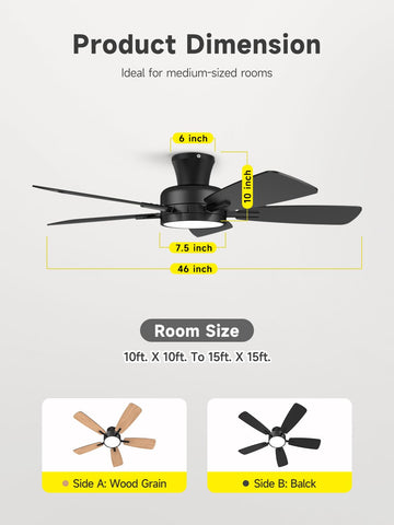 Taloya two-tone blades add subtle contrast for modern interiors.