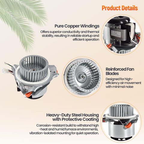 Talspity ball-bearing inducer motor reduces friction for smoother performance.