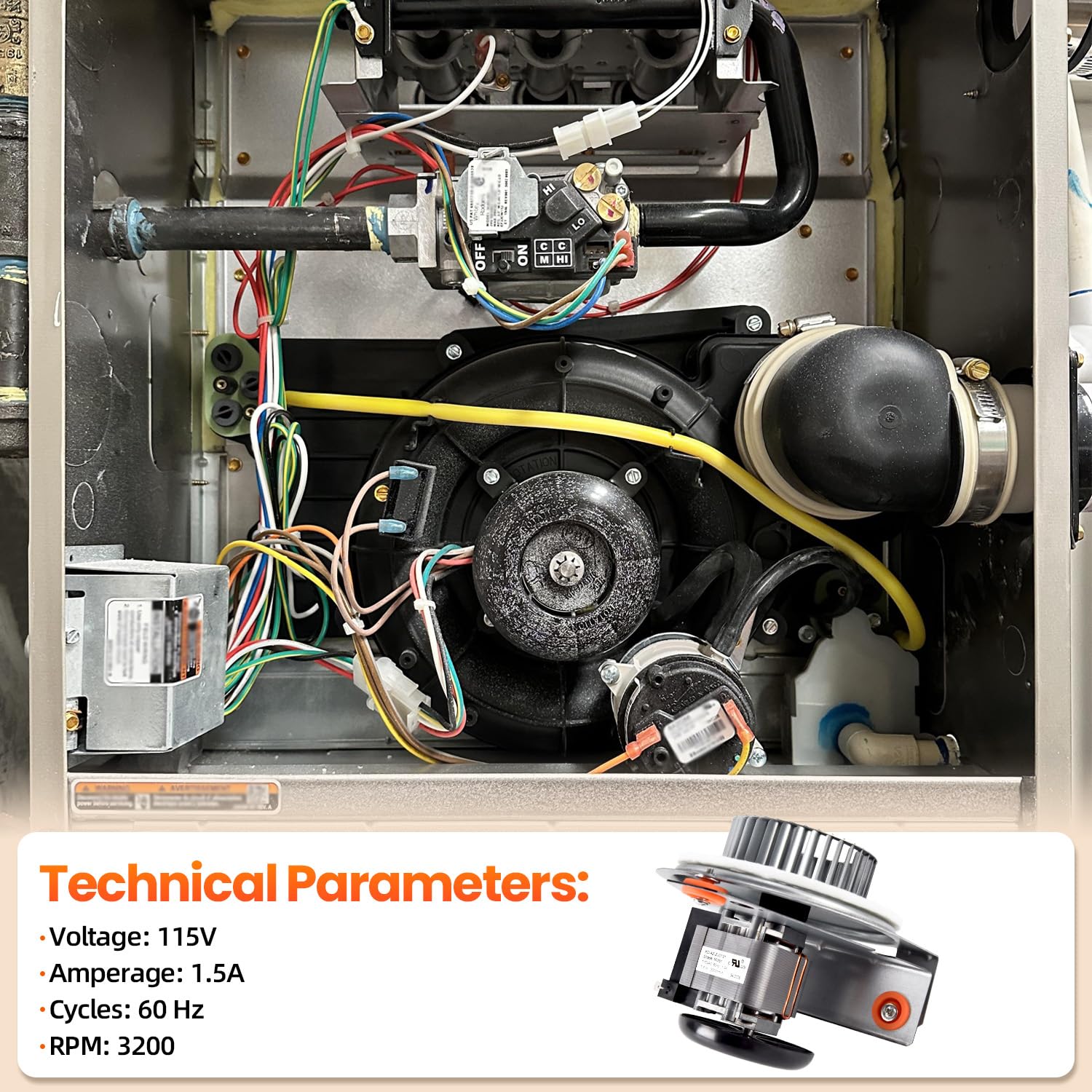 Talspity Carrier Bryant draft inducer motor compatible with many furnaces.