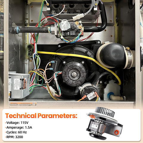 Talspity Carrier Bryant draft inducer motor compatible with many furnaces.