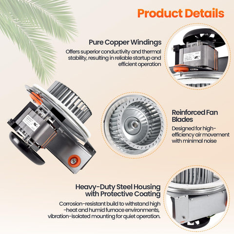 Talspity HC21ZE114 draft inducer assembly for efficient venting.