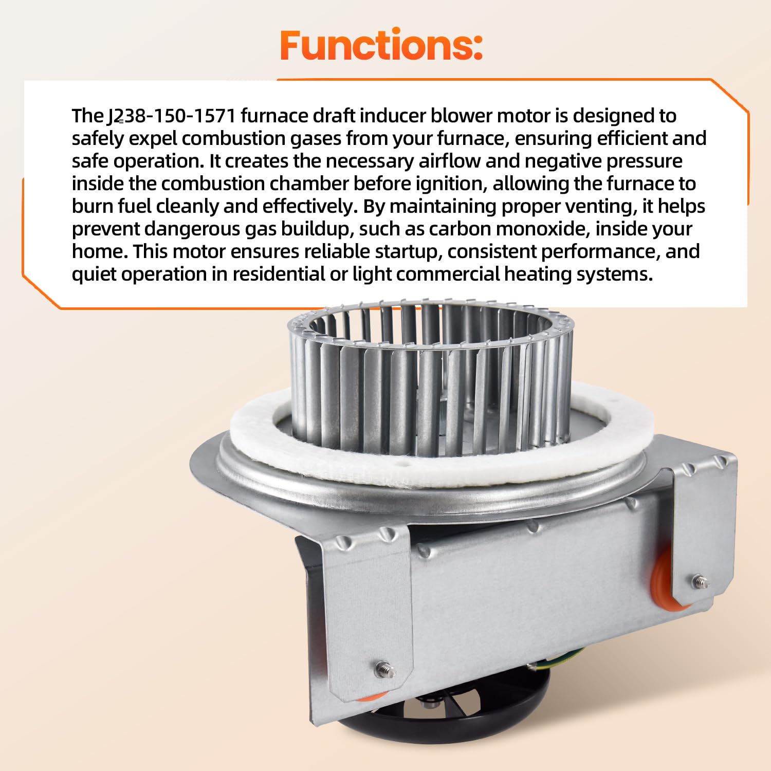 Talspity HC21ZE114 draft inducer unit designed for quiet operation.