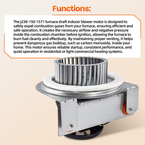 Talspity HC21ZE114 draft inducer unit designed for quiet operation.