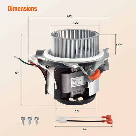 Talspity packaged inducer motor with clear labeling for easy installation.