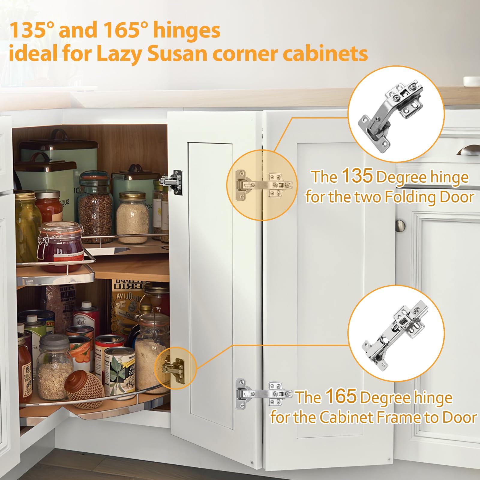TamBee 3D adjustment enables precise door alignment in corner cabinets.