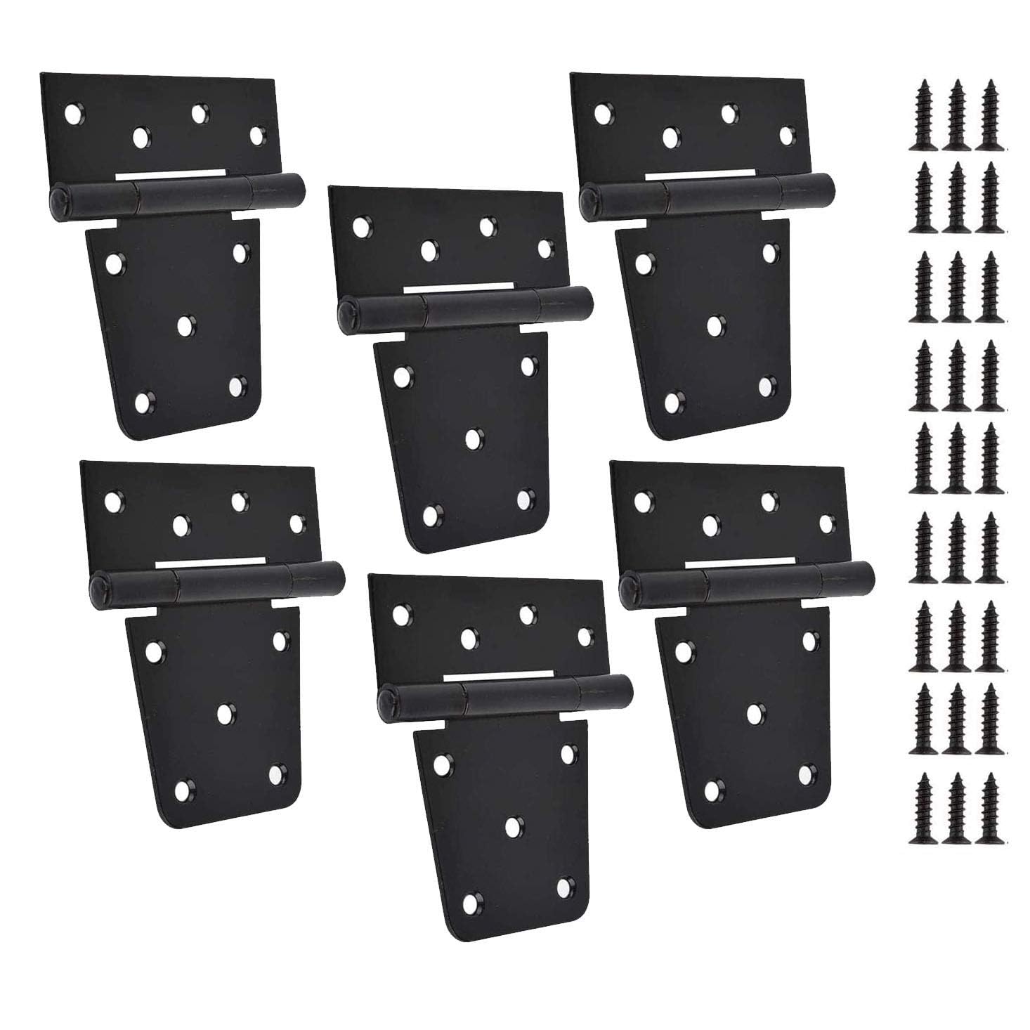 TamBee black gate hinges pack of 6 for durable wooden gates