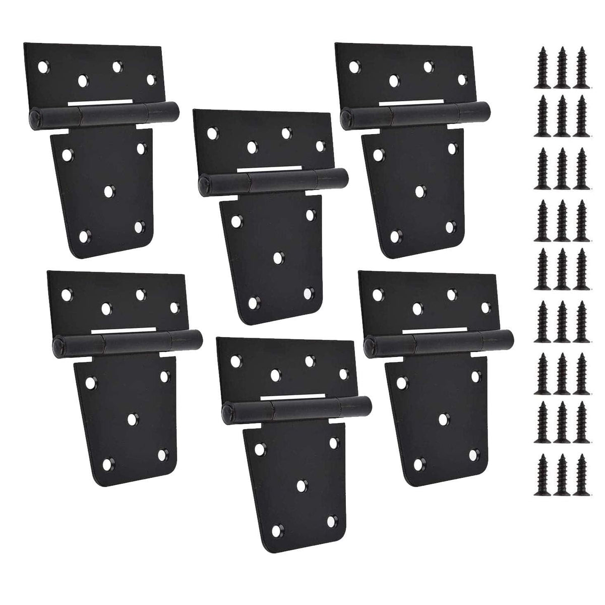 TamBee black gate hinges pack of 6 for durable wooden gates