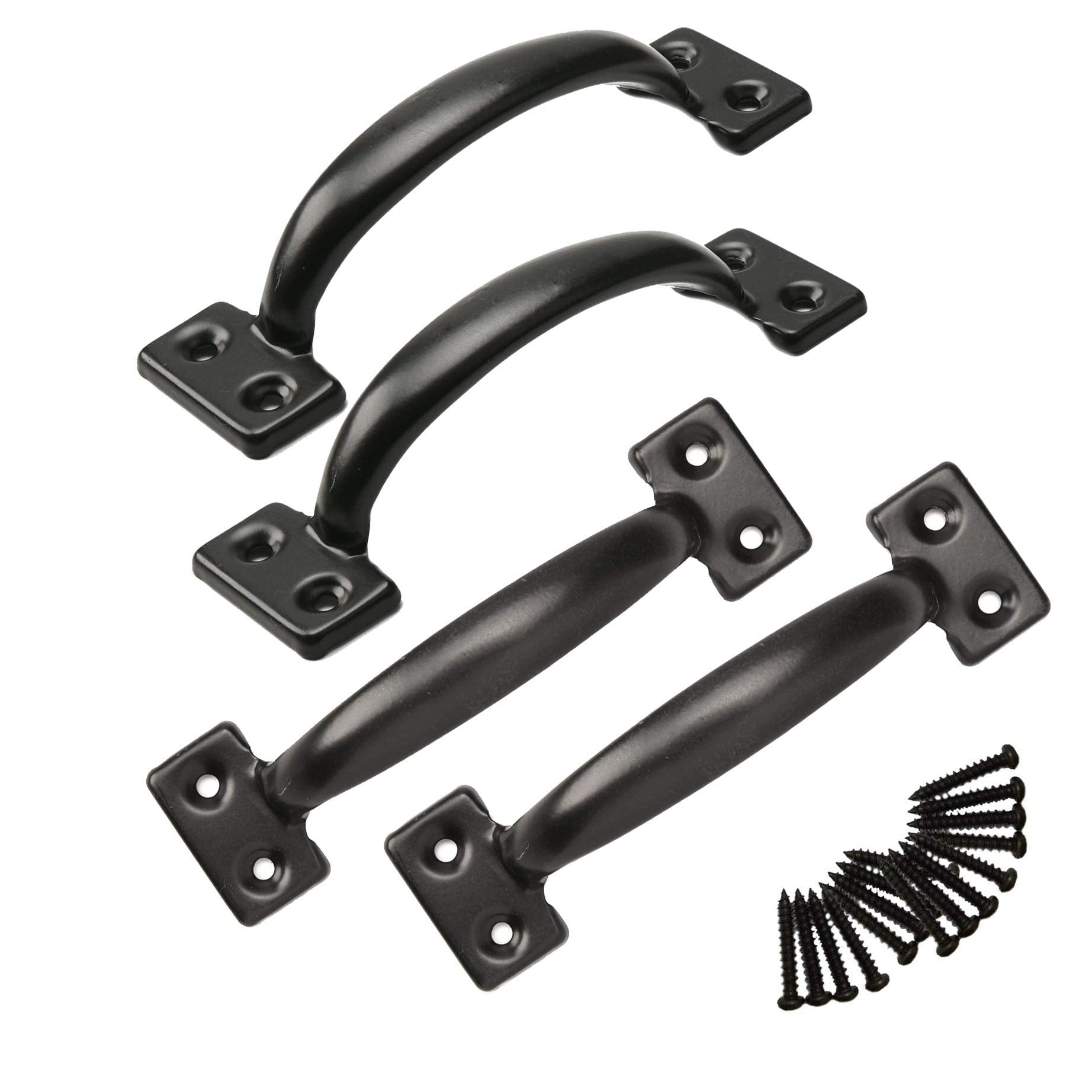 TamBee gate handle 6-1/2 inch pull assembly for quick outdoor gate mounting