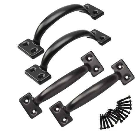 TamBee gate handle 6-1/2 inch pull assembly for quick outdoor gate mounting
