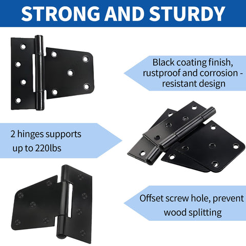 TamBee gate hinges with screws for easy mounting