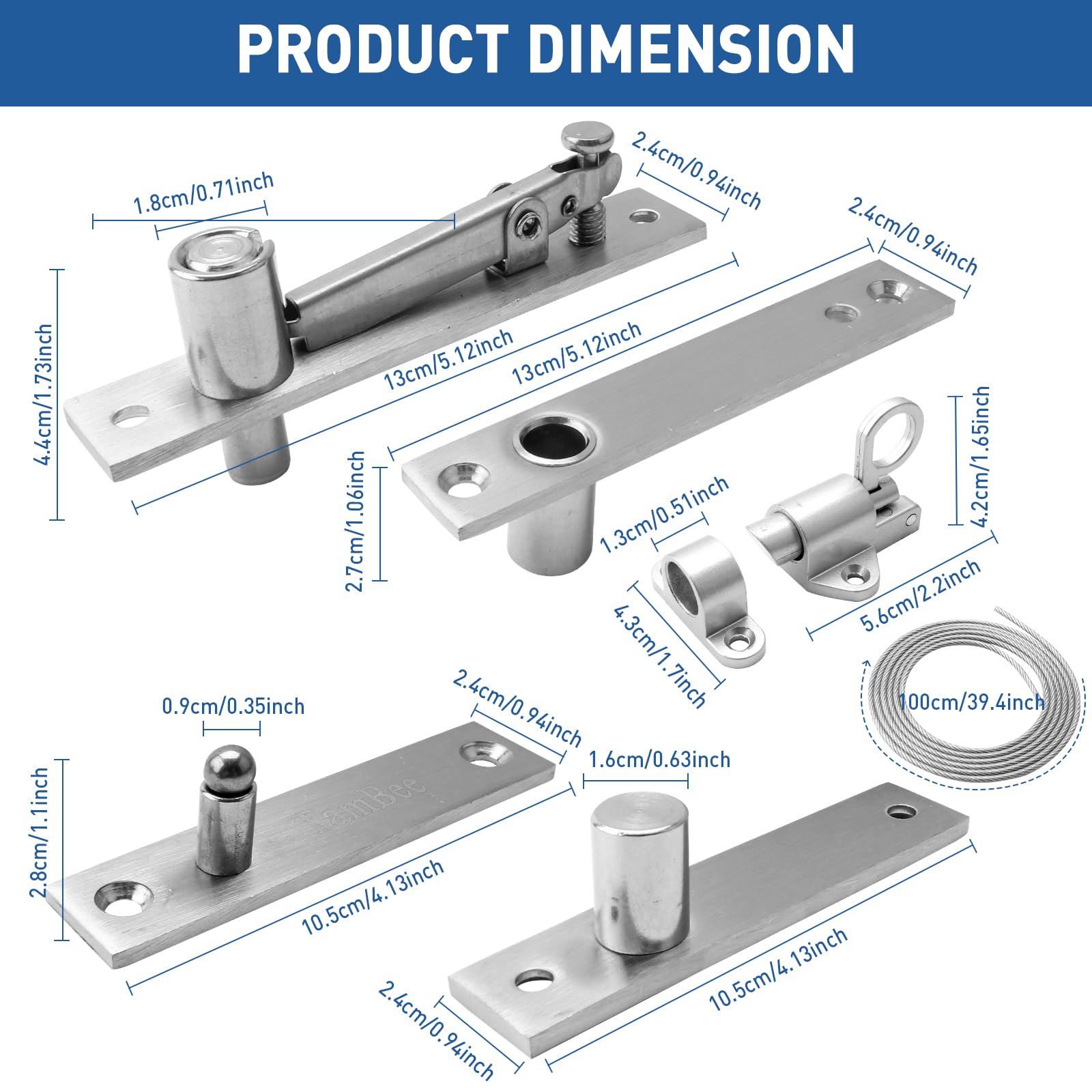 TamBee hidden bookcase hinges bottom part supports precise alignment
