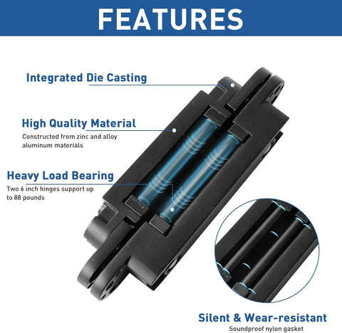 TamBee hidden door hinge made of rust-resistant zinc-aluminum alloy for durability.