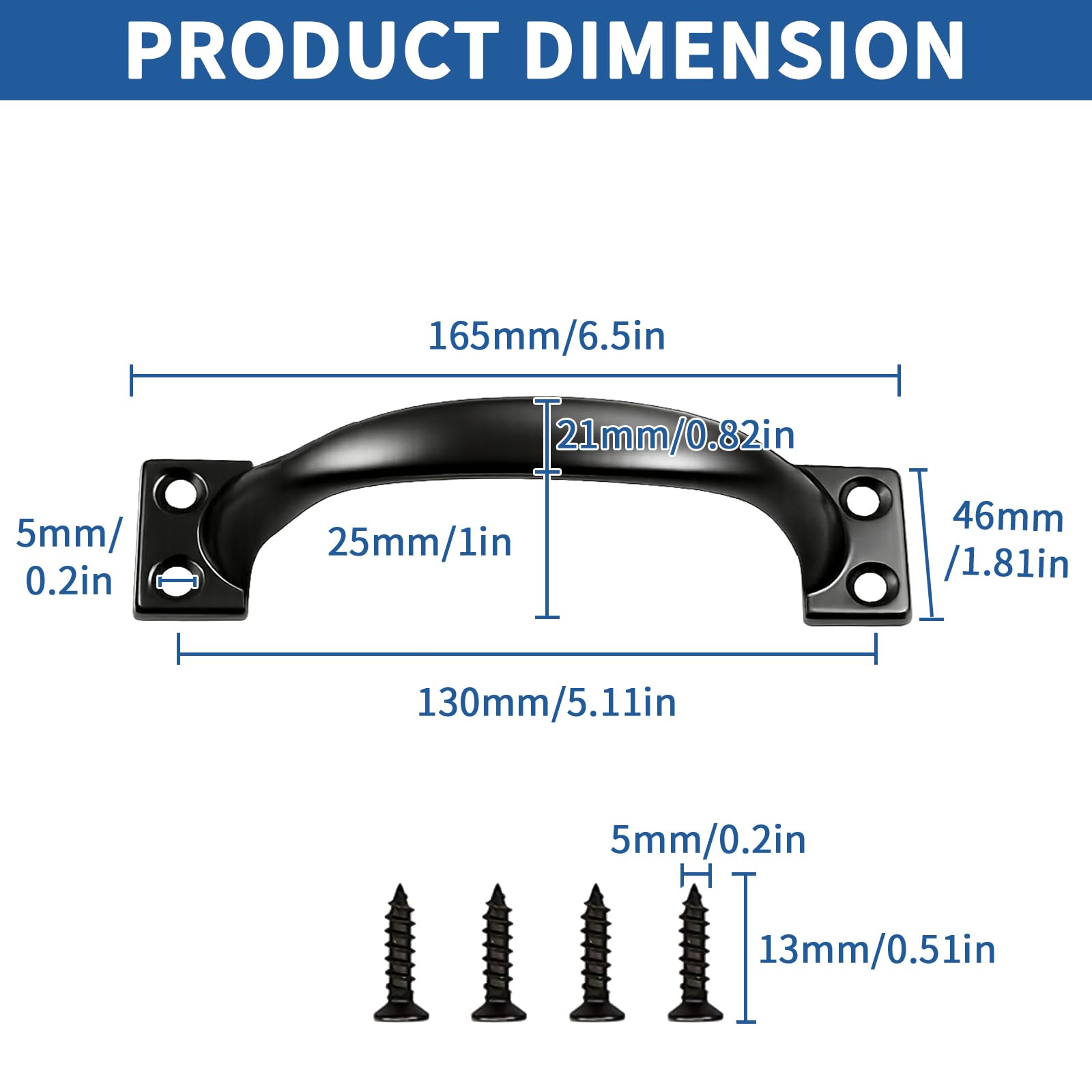 TamBee shed door handle in black metal for durable outdoor storage access