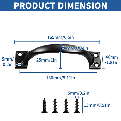 TamBee shed door handle in black metal for durable outdoor storage access