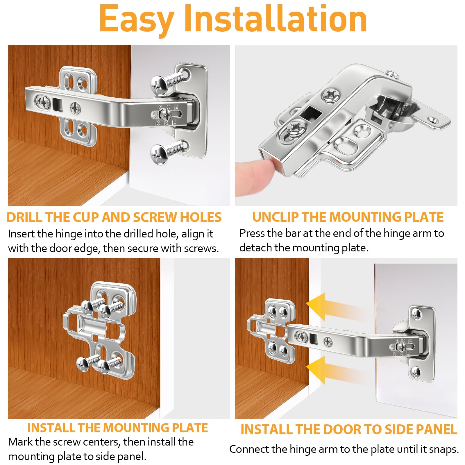 TamBee two-pack cabinet hinges with screws for quick replacement.