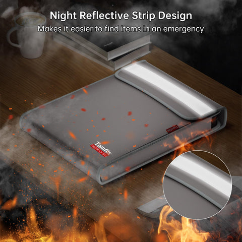 Tamfile 6400℉ fireproof bag side pocket stores cards and cash