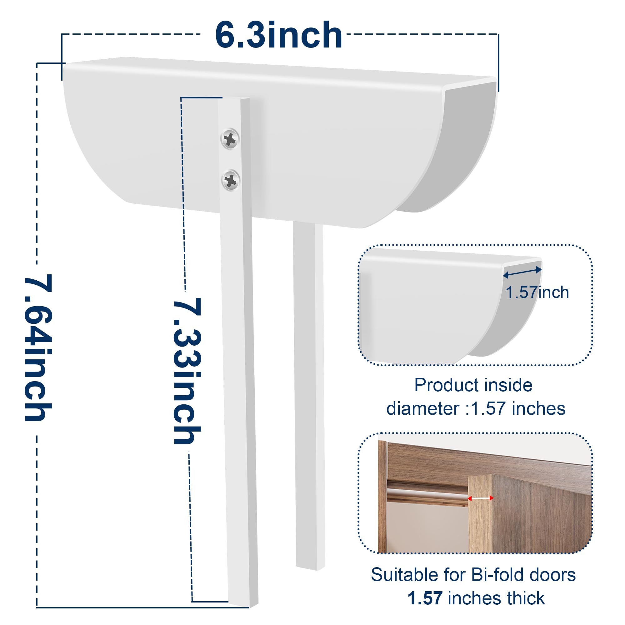TAMIDN Bifold Door Lock fit 1-1/8 to 1-3/8 inch doors demonstrates flexible sizing
