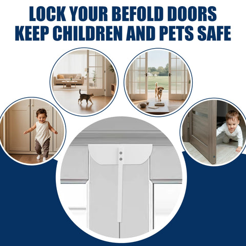 TAMIDN Bifold Door Lock pet-safe application keeps cats and dogs out of pantry