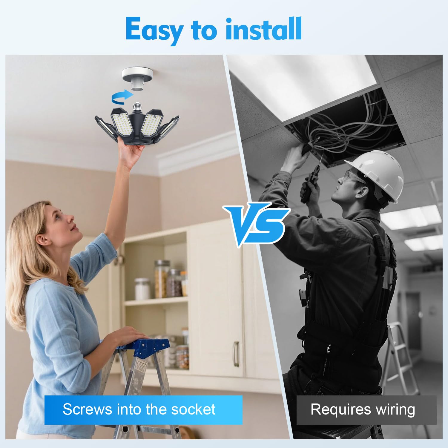 Tanbaby 2-pack garage lights for bright, reliable coverage