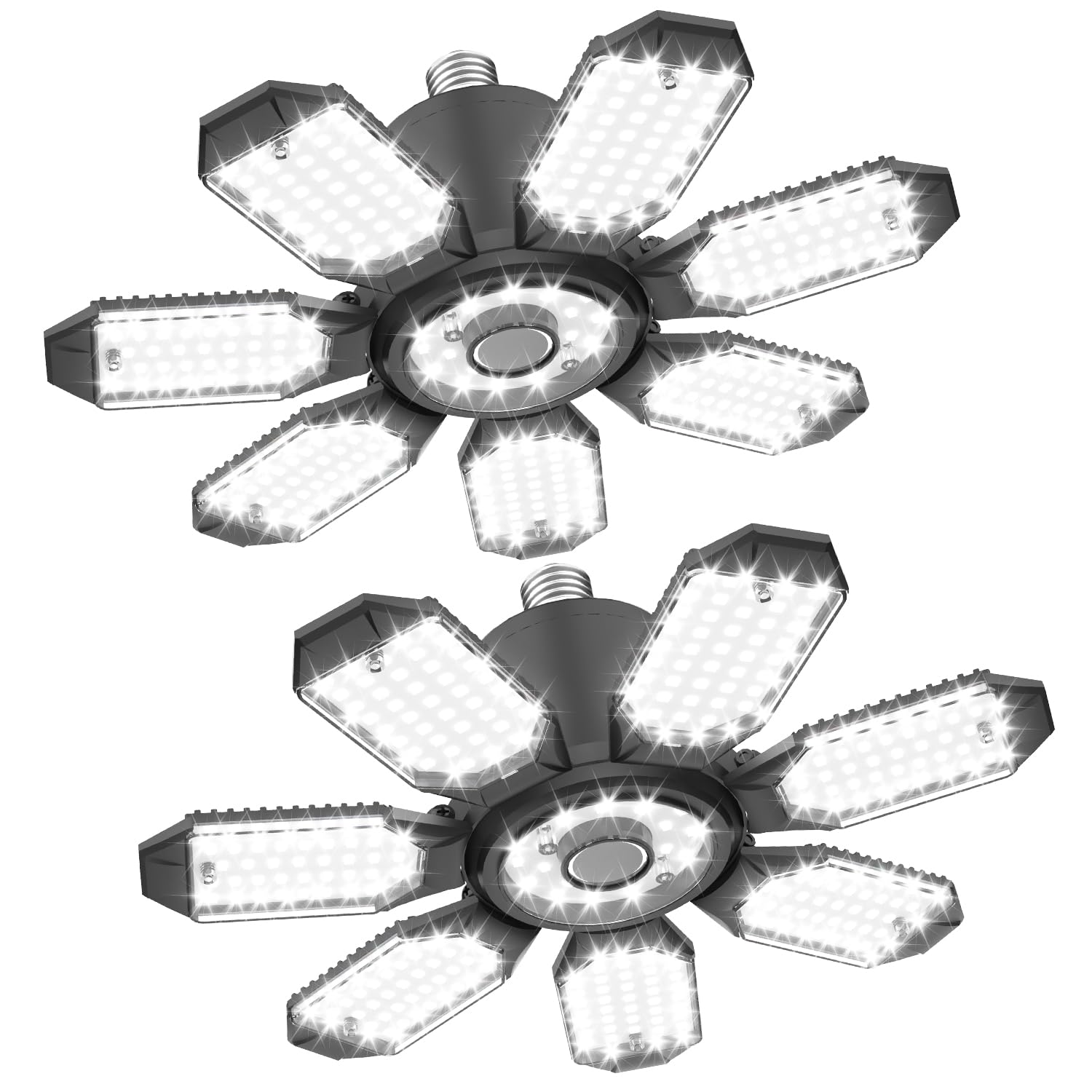 Tanbaby 8-panel deformable LED garage light for targeted illumination
