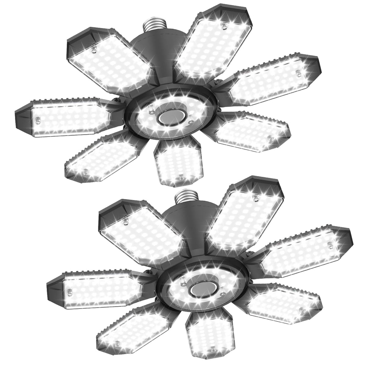 Tanbaby 8-panel deformable LED garage light for targeted illumination