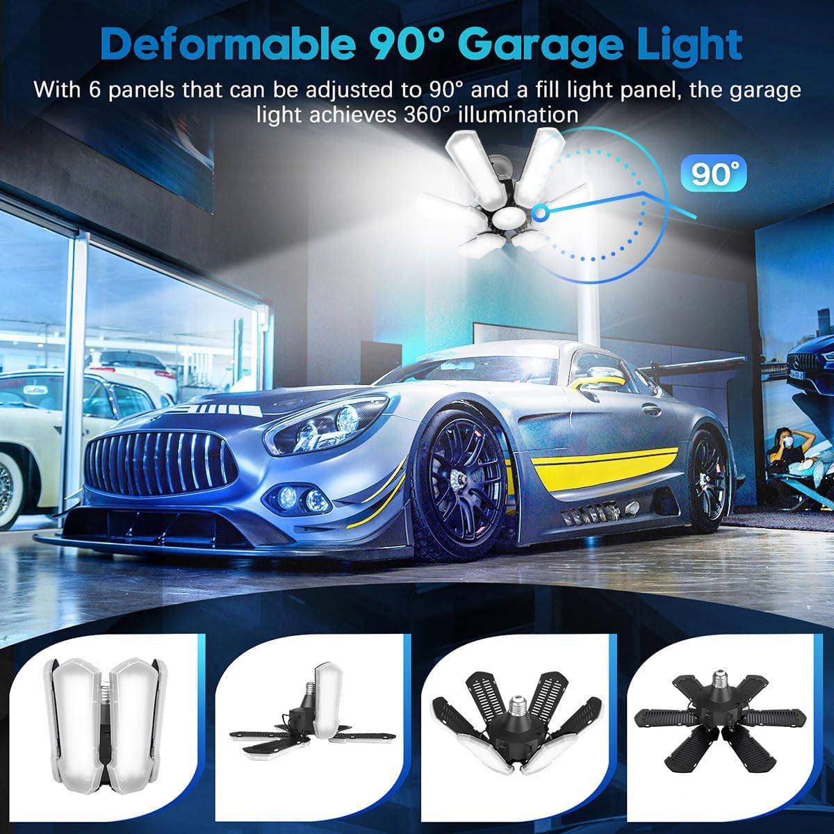 TANBABY 15000-lumen fixture for bright, daylight-inspired garage lighting.