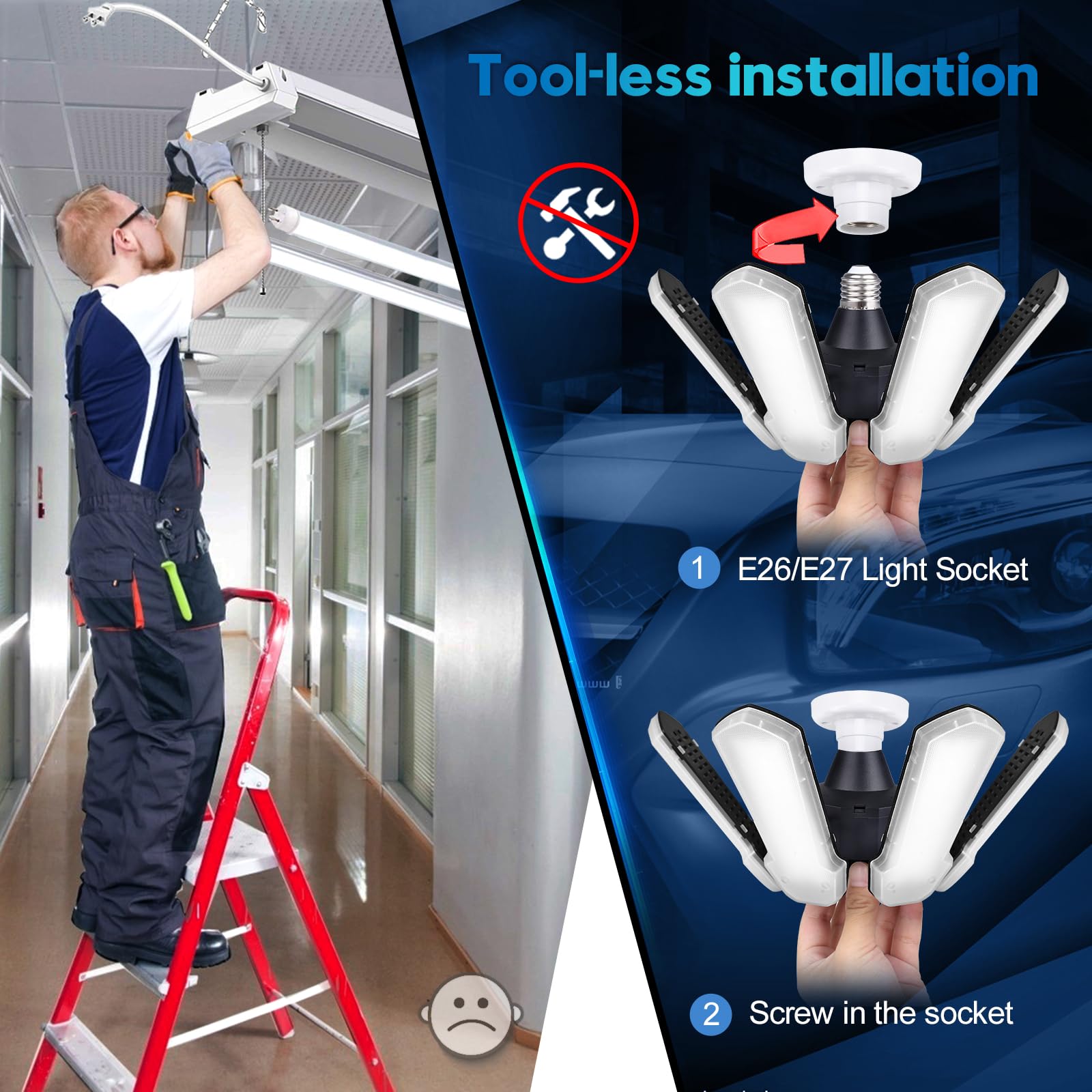 TANBABY easy-install design speeds garage lighting upgrades.
