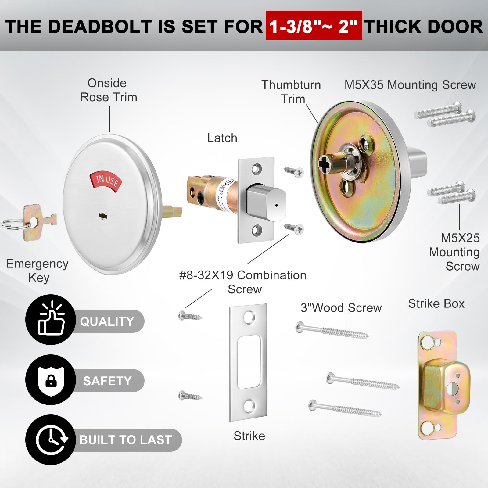 Tandefio 304 stainless-steel deadbolt delivers durable performance for high-traffic spaces.