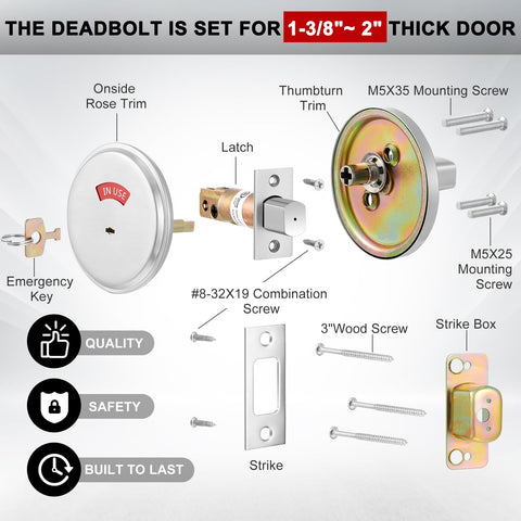 Tandefio 304 stainless-steel deadbolt delivers durable performance for high-traffic spaces.