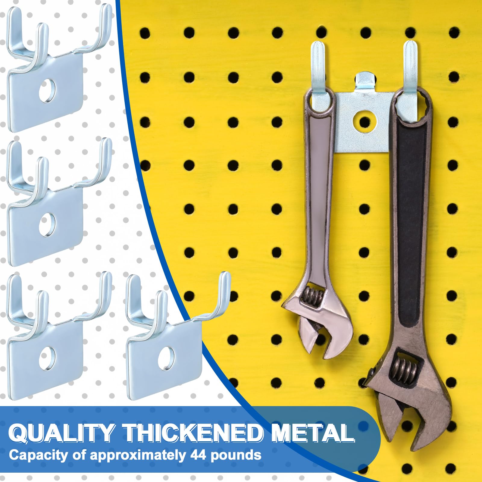 Tandefio 50-pack hooks mounted for organized office or studio.