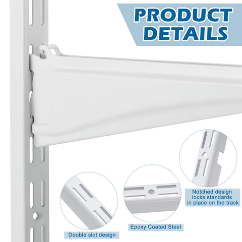 Tandefio adjustable shelf rails enabling versatile heights in closets or garages.