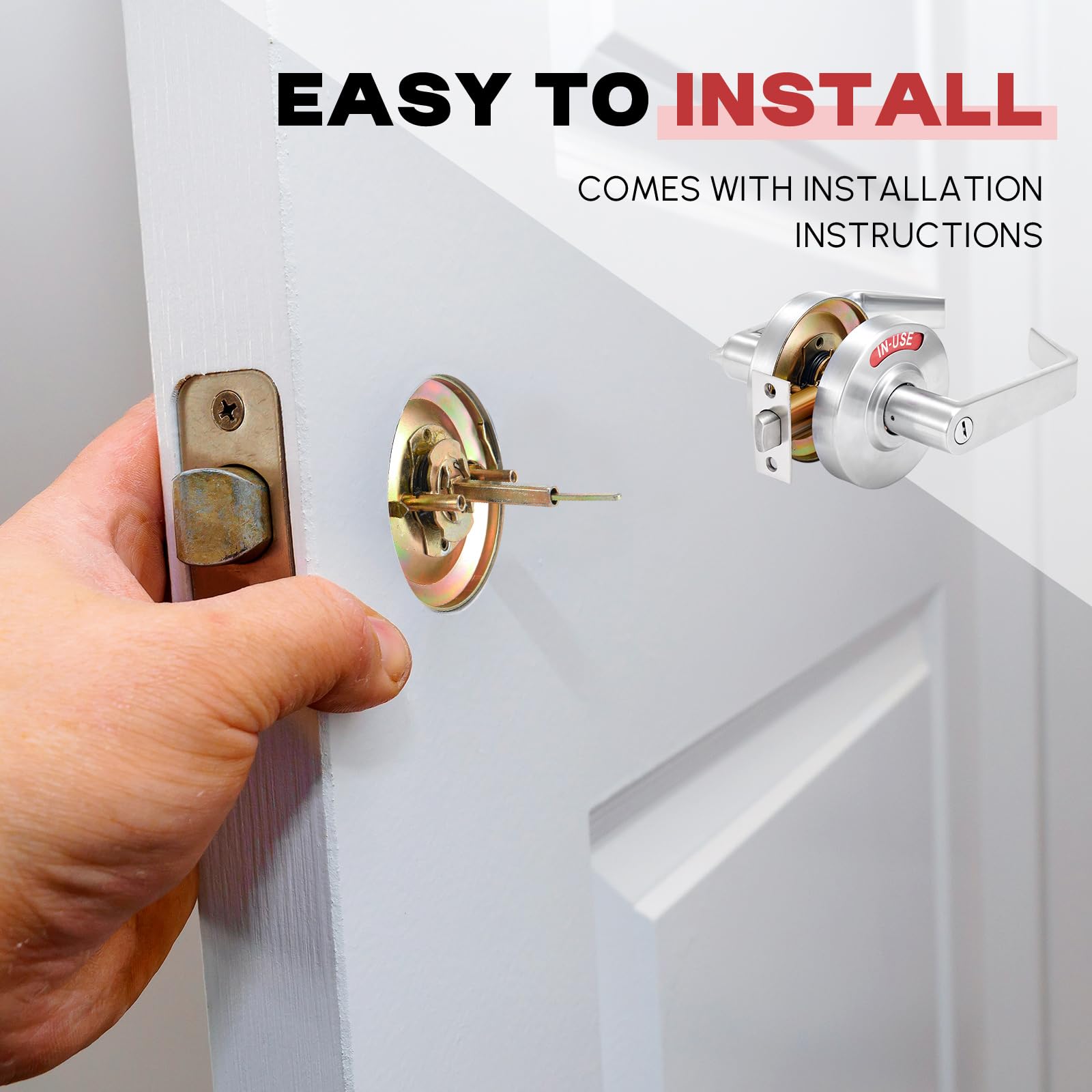 90mm zinc rosette supports both doors and reversible use