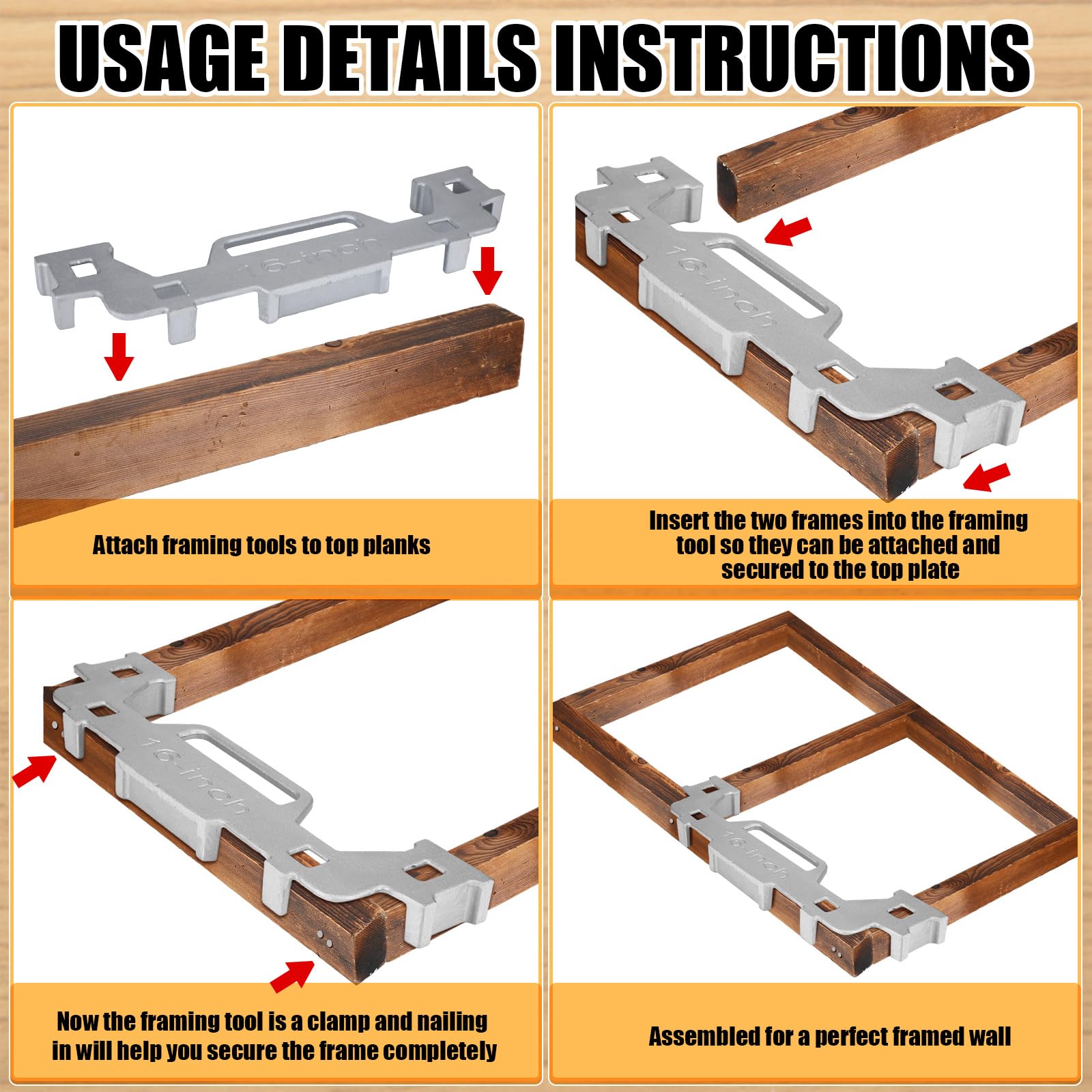 Tandefio cast aluminum framing tools durability closeup emphasizes rugged construction.