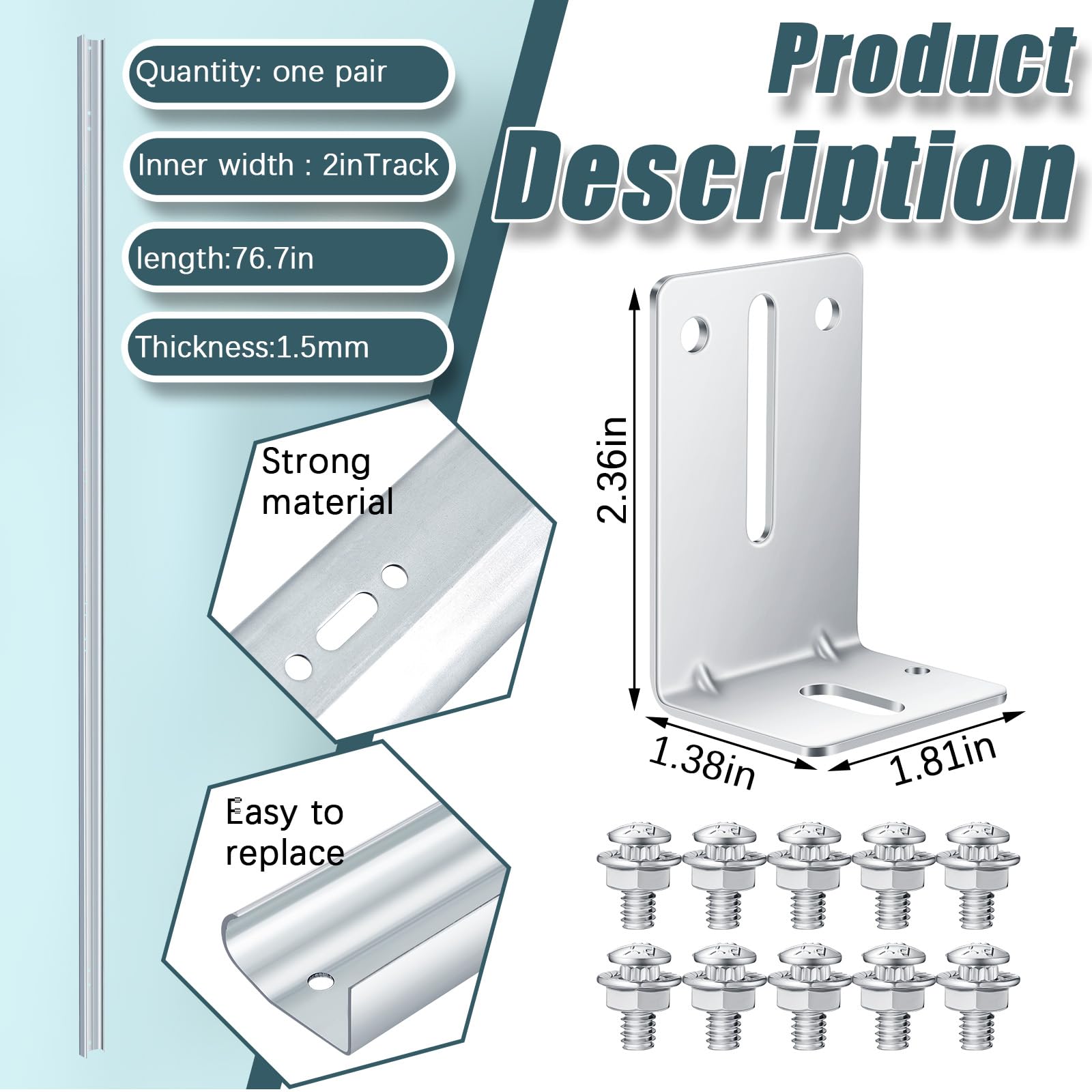 Tandefio rail doorpost brackets, six pieces, for secure alignment and easy mounting.
