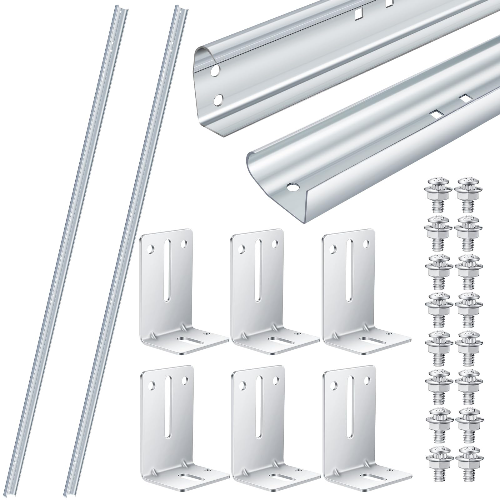 Tandefio vertical track 76-inch for 7-foot doors; galvanized steel durability.