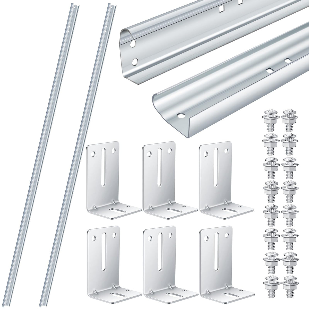 Tandefio vertical track 76-inch for 7-foot doors; galvanized steel durability.