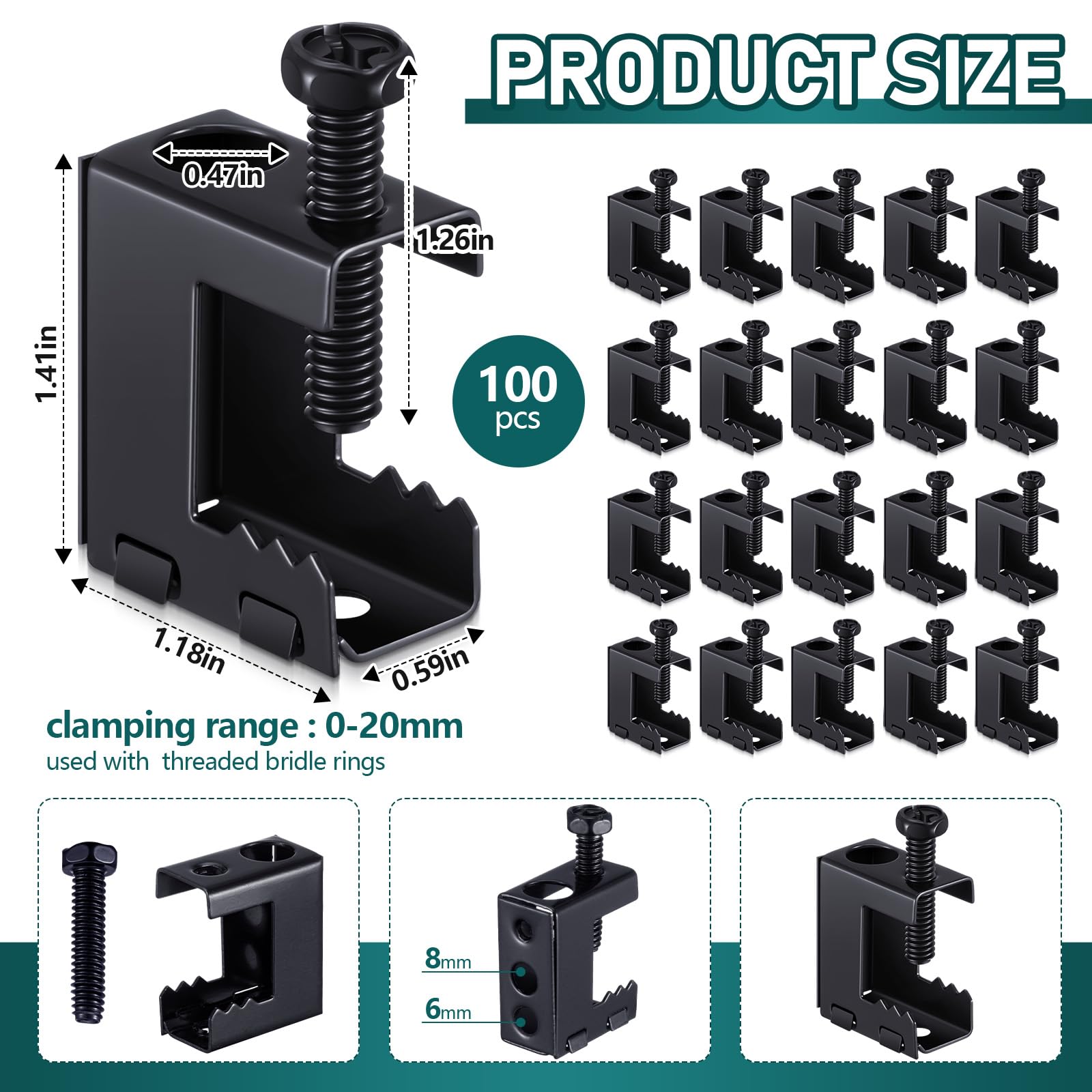 Tandefio spring steel beam hangers with a durable black finish for concealed installs.