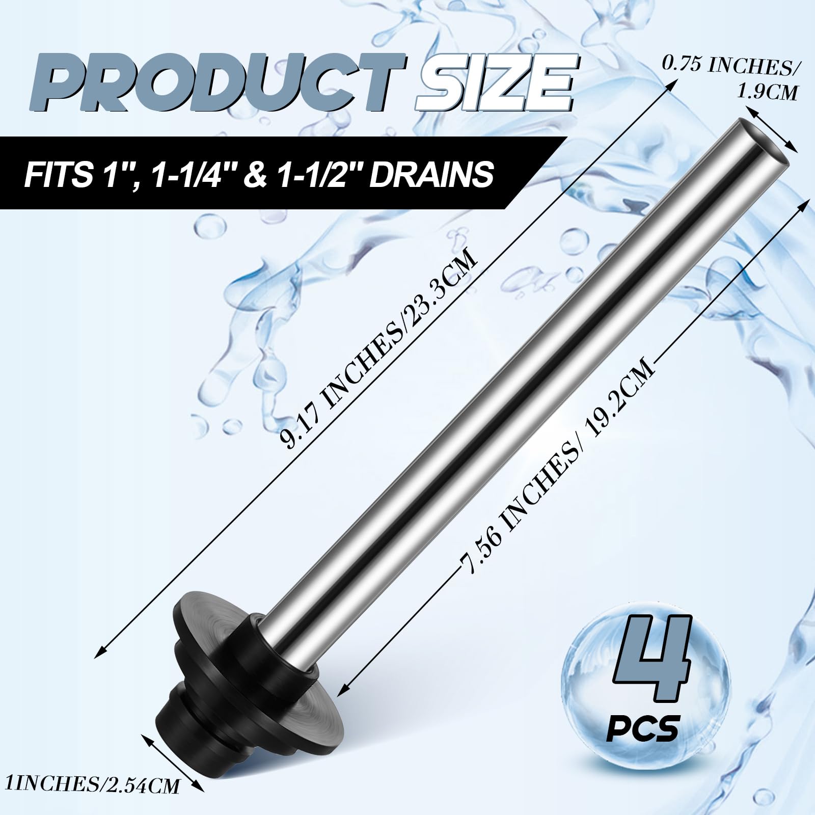 Tandefio stainless steel sink stopper with durable rubber components.