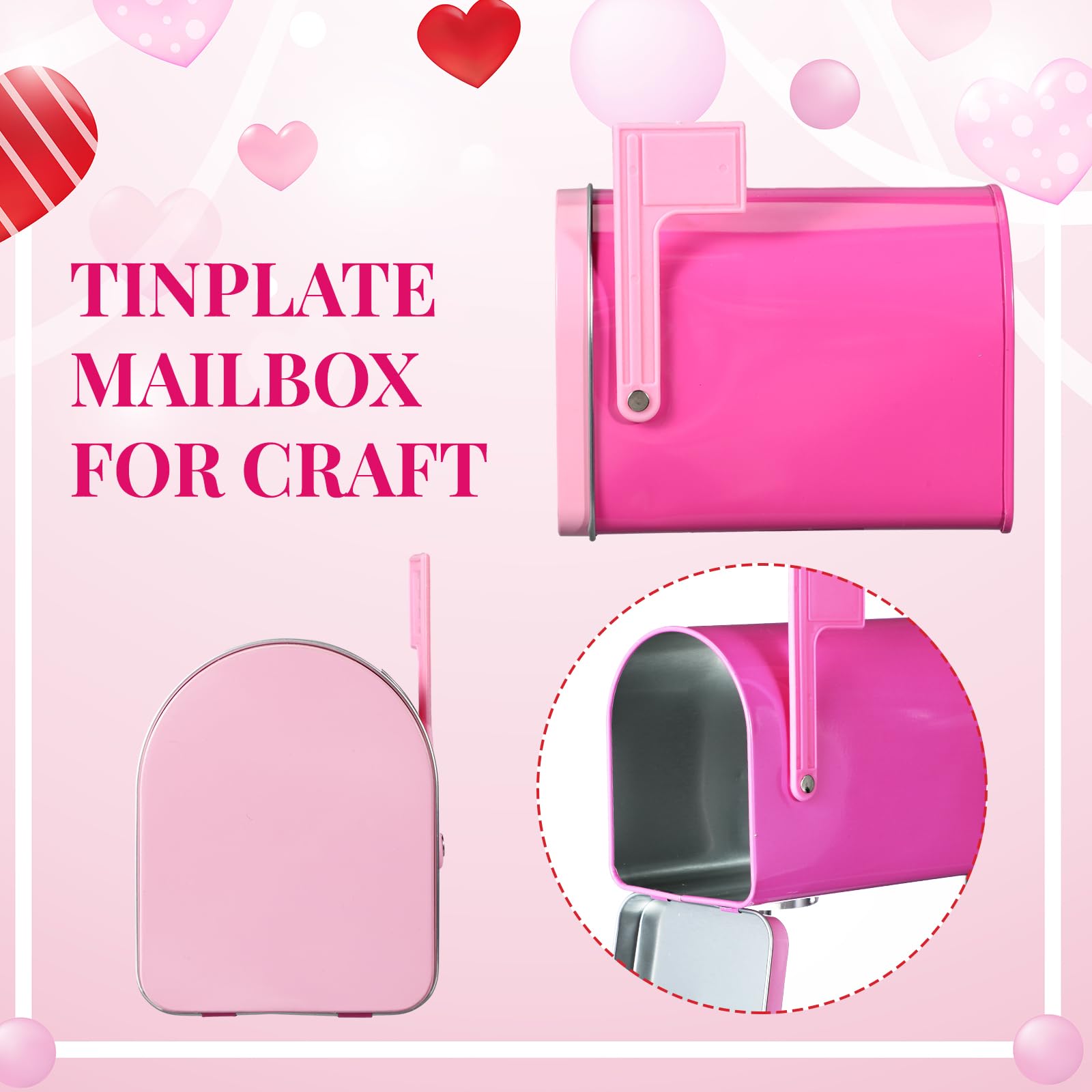 Tandefio Valentine mailbox with swinging flag for interactive display.