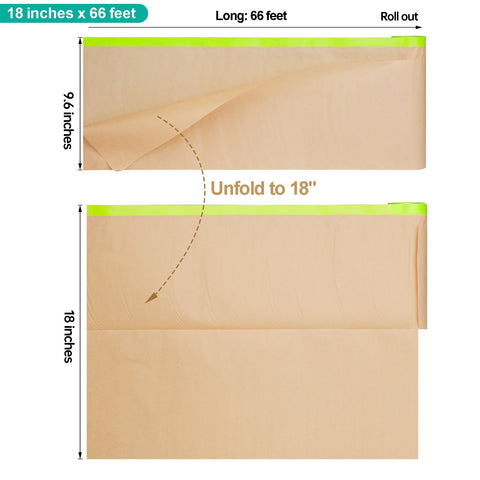 Tangibay 18x66' masking paper roll ready for efficient protection.