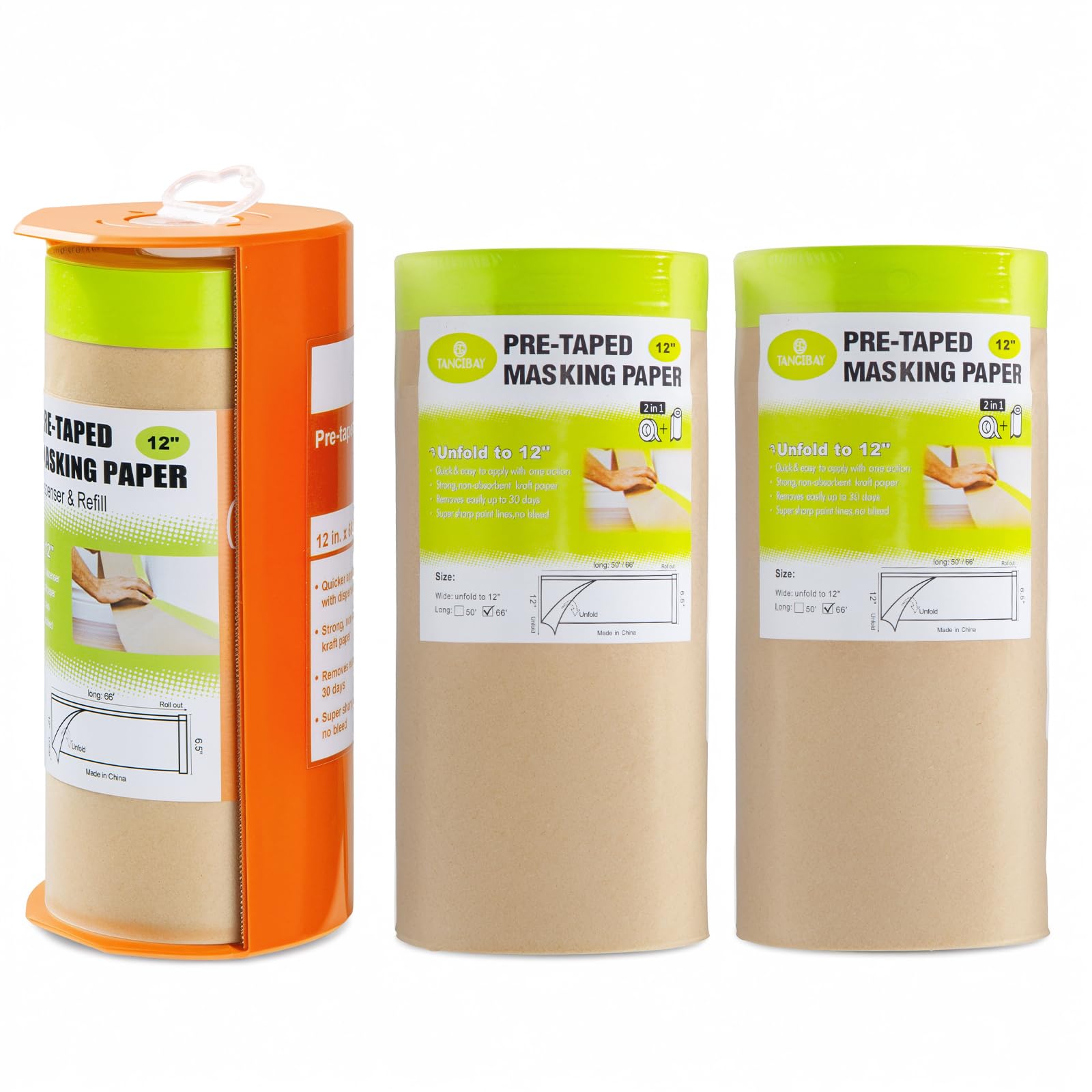 Tangibay dispenser with masking paper ready for quick painting prep