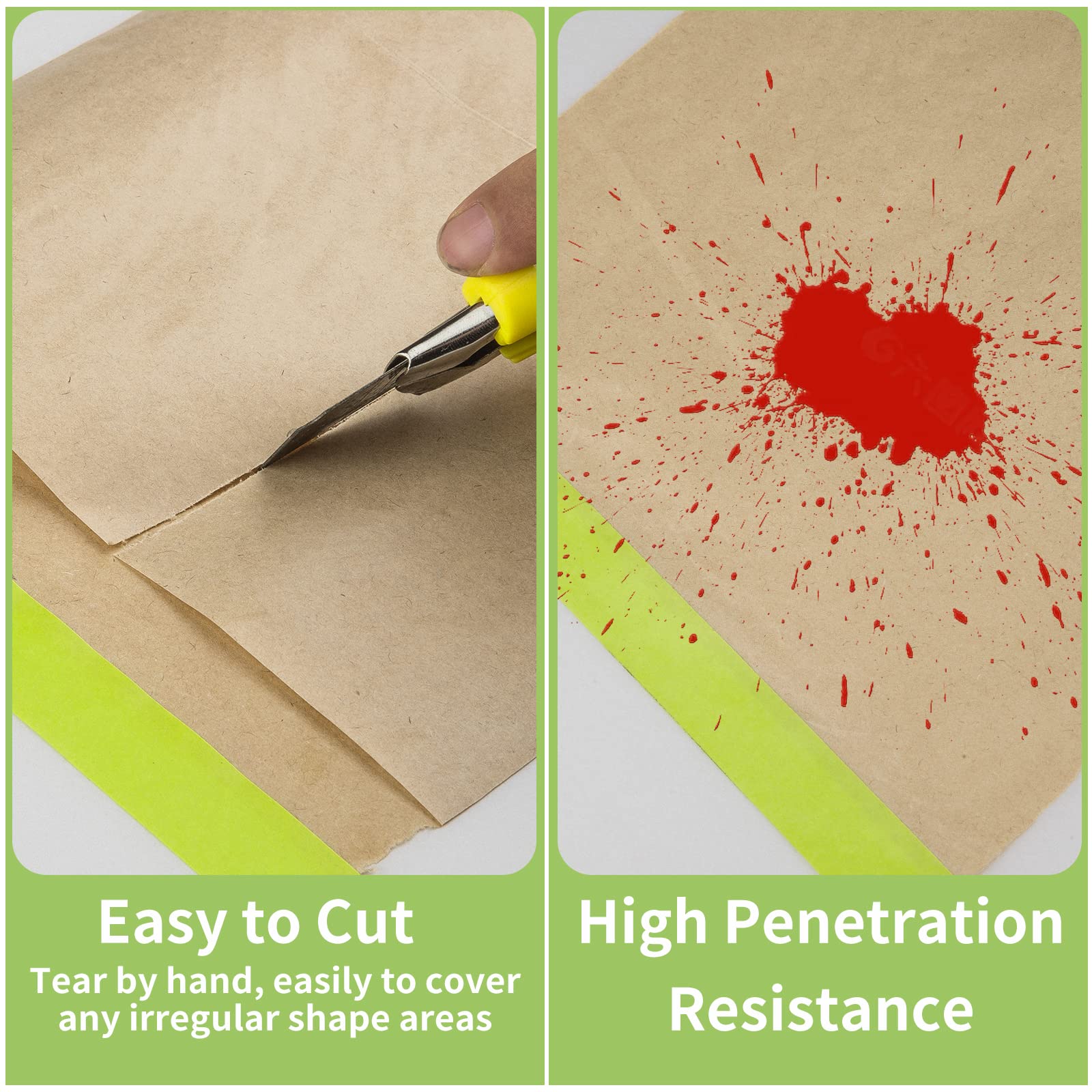 Tangibay masking paper applies easily tearing by hand for fast setup.