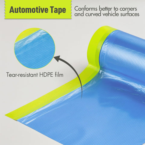 Tangibay baseboard protection film guards trim and tile for neat lines.