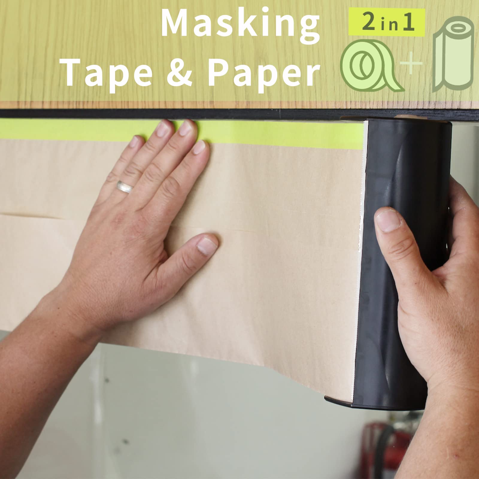 Tangibay auto-body masking paper shows strong adhesive for refinishing.