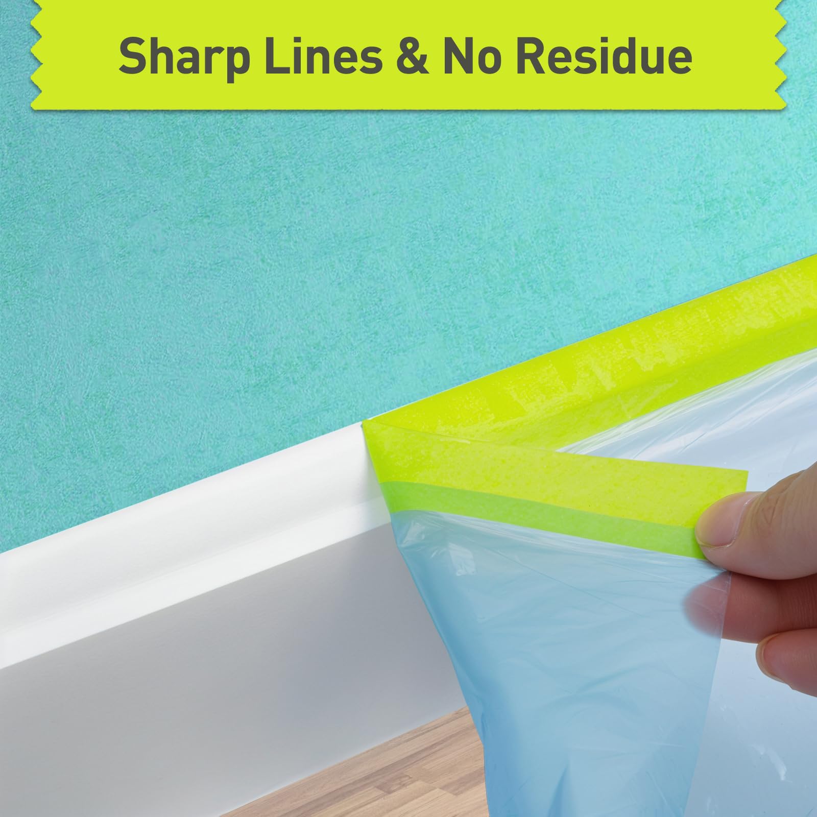 Tangibay static cling helps film adhere to surfaces during prep.
