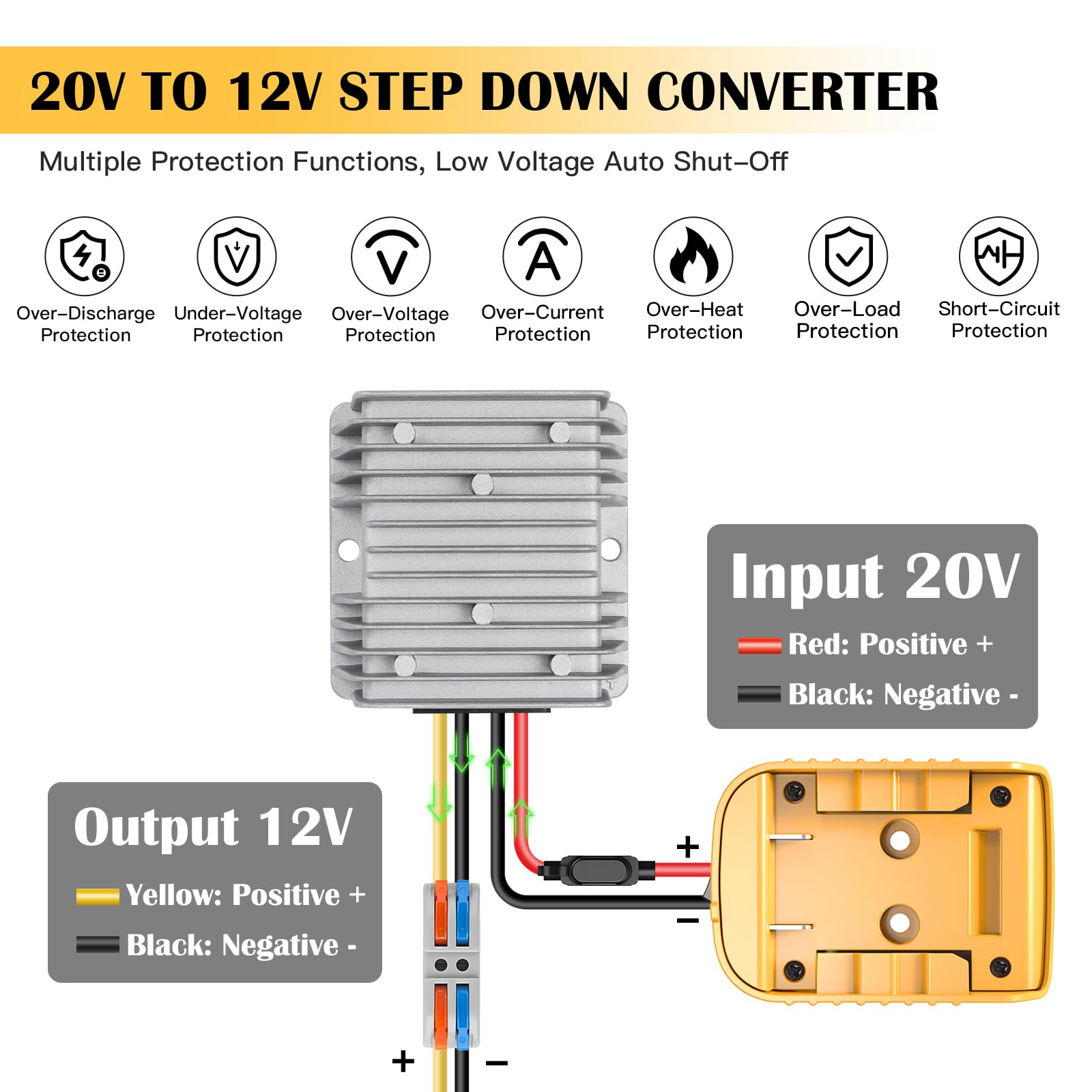 TANHEYIN DCB-series battery adapter mounting for quick DIY power.